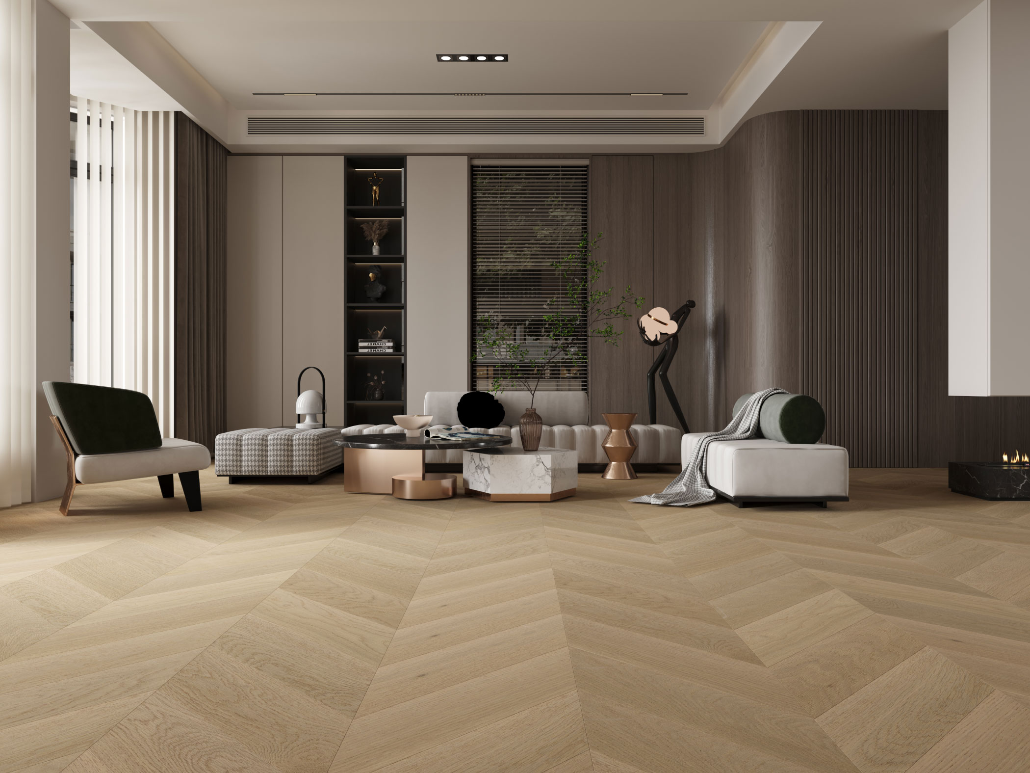 American Oak Chevron Collection-Moonlight