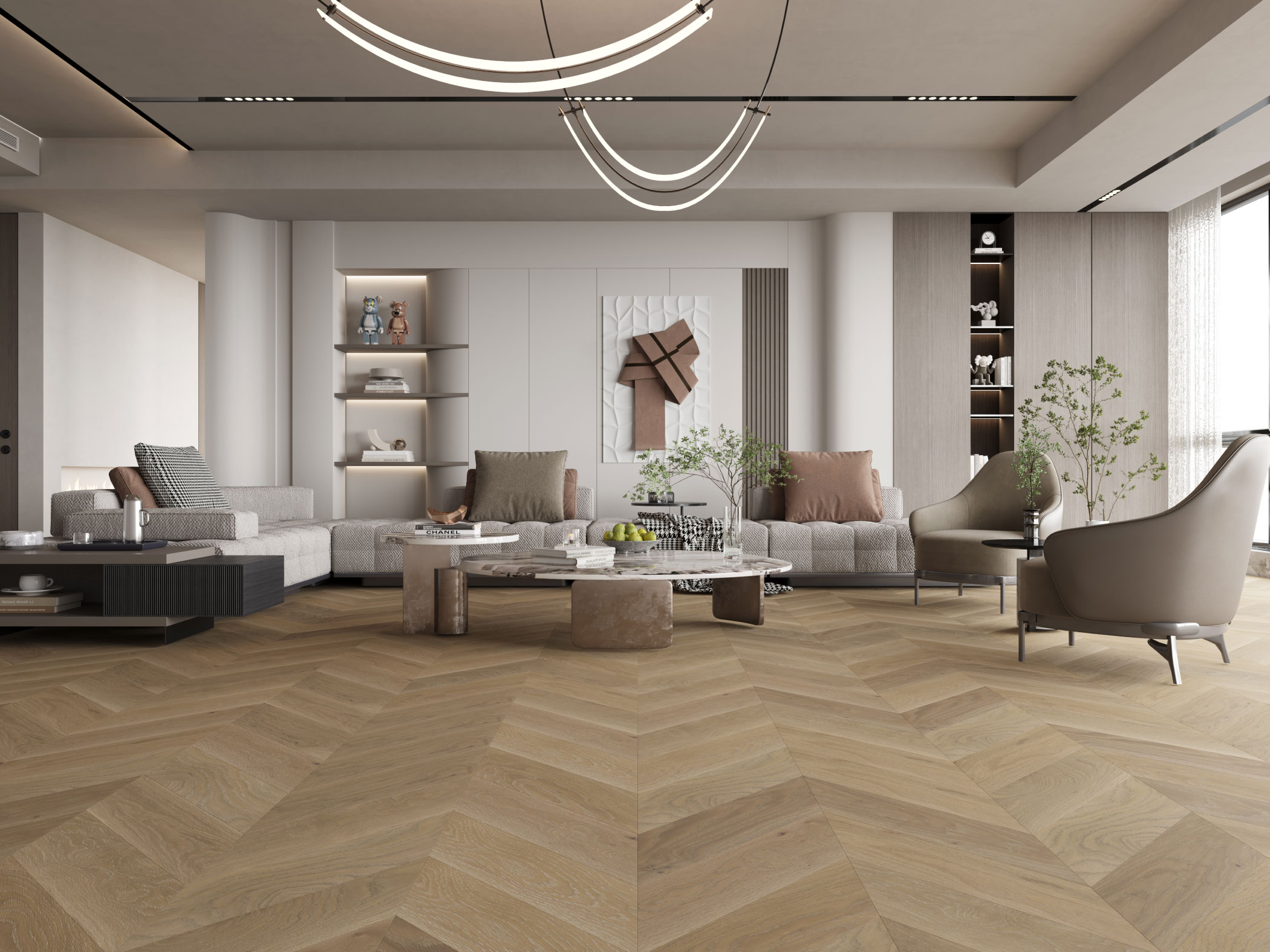 American Oak Chevron Collection- Naked Oak